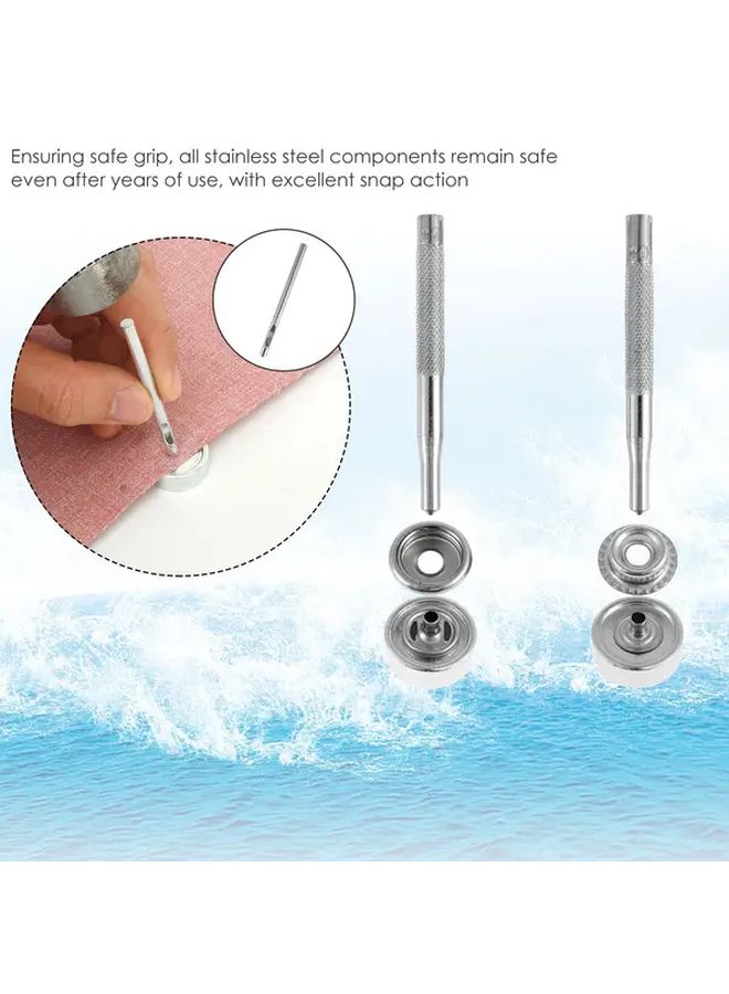 1 Set Stainless Steel Heavy Duty Snap Fasteners Kit For Jackets Jeans - Image 4